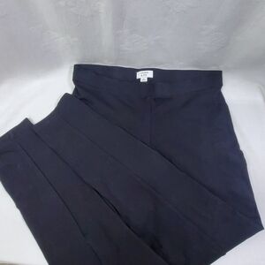 Crown & Ivy Women's Black Timeless Straight Leg Pull On Stretch Knit Pants Small